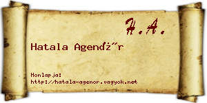 Hatala Agenór névjegykártya